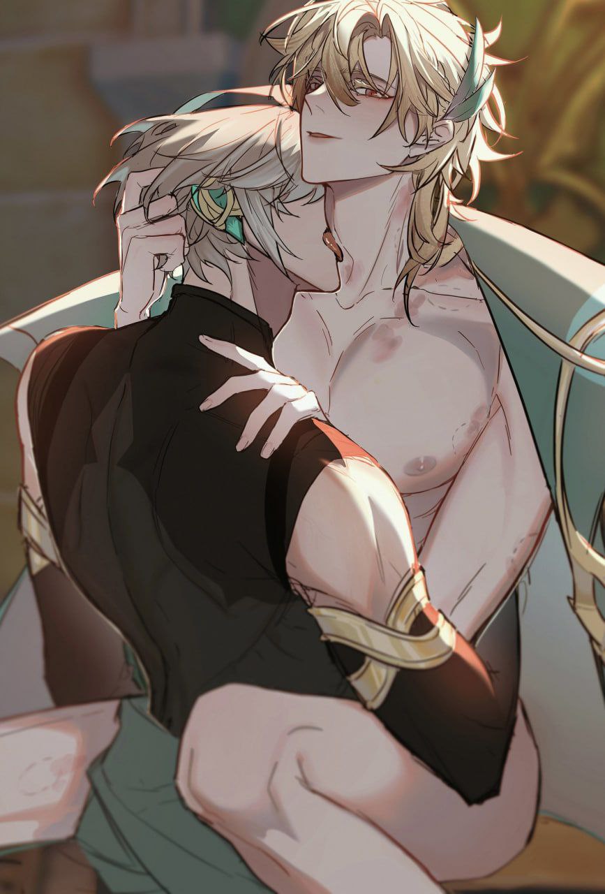 Kaveh's back arches as pleasure washes over him